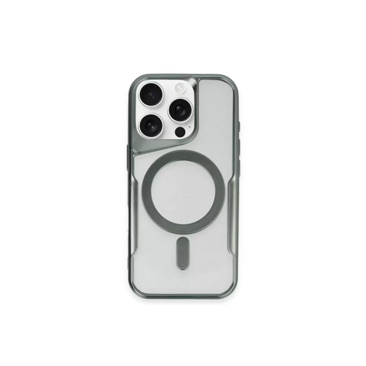 Newface Apple iPhone 12 Kılıf Boyi Magsafe Silikon Kapak - Yeşil