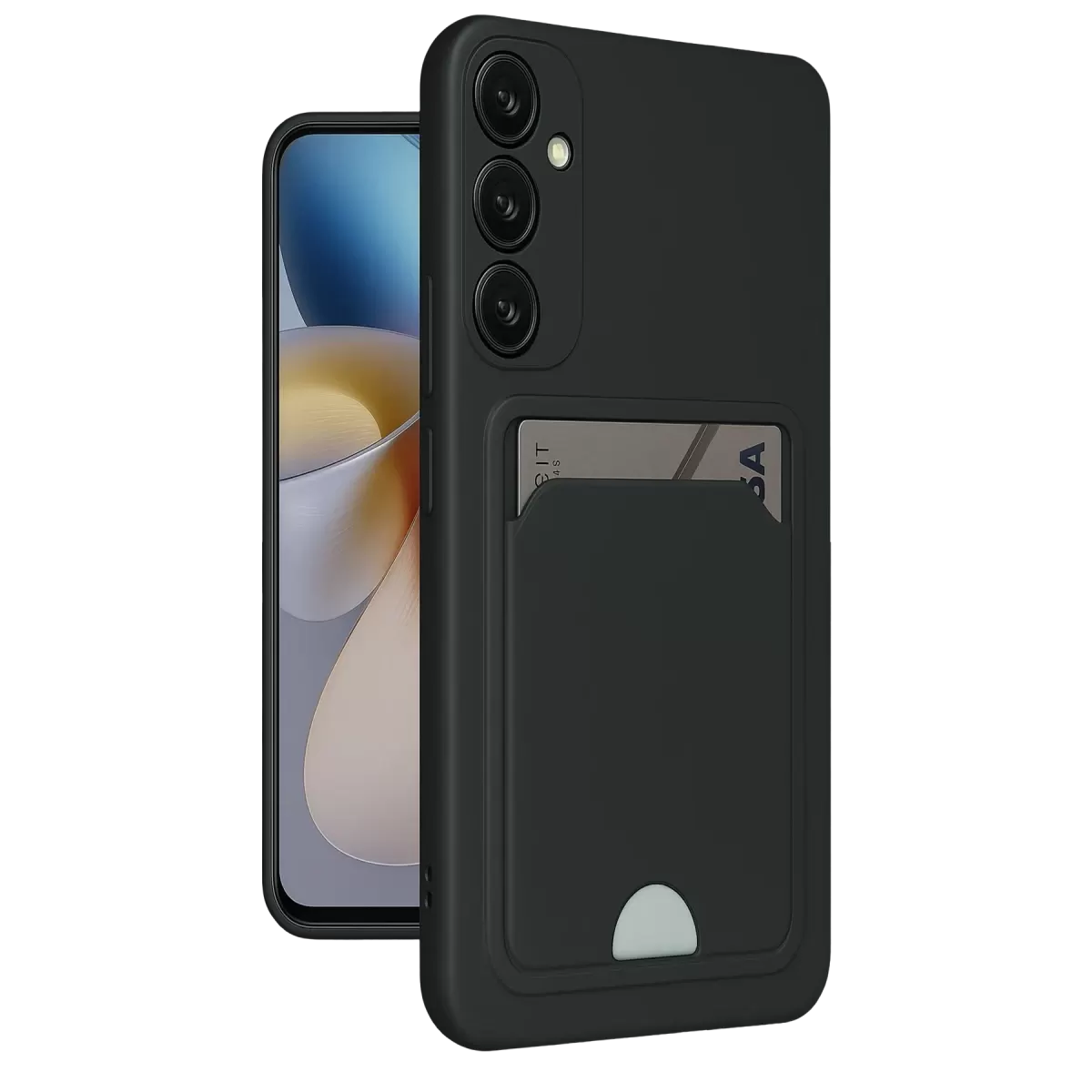 Newface Samsung Galaxy A55 5G Kılıf Kelvin Kartvizitli Silikon - Siyah