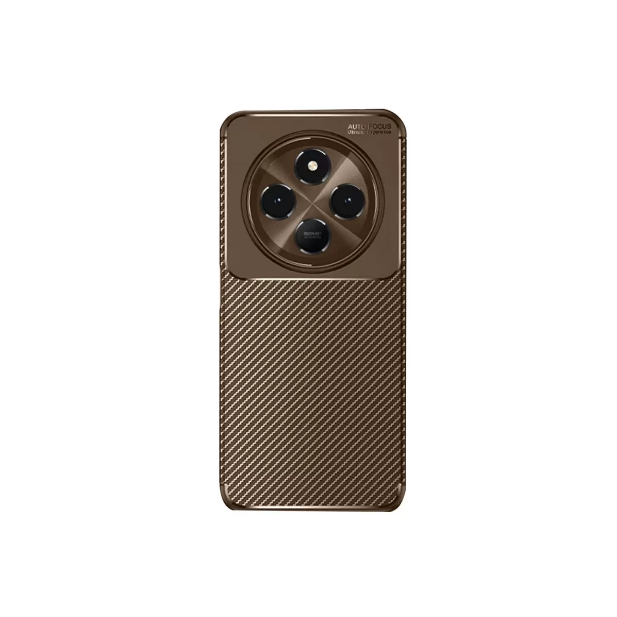 Newface Xiaomi Redmi 14C Kılıf Auto Focus Karbon Kapak - Kahverengi