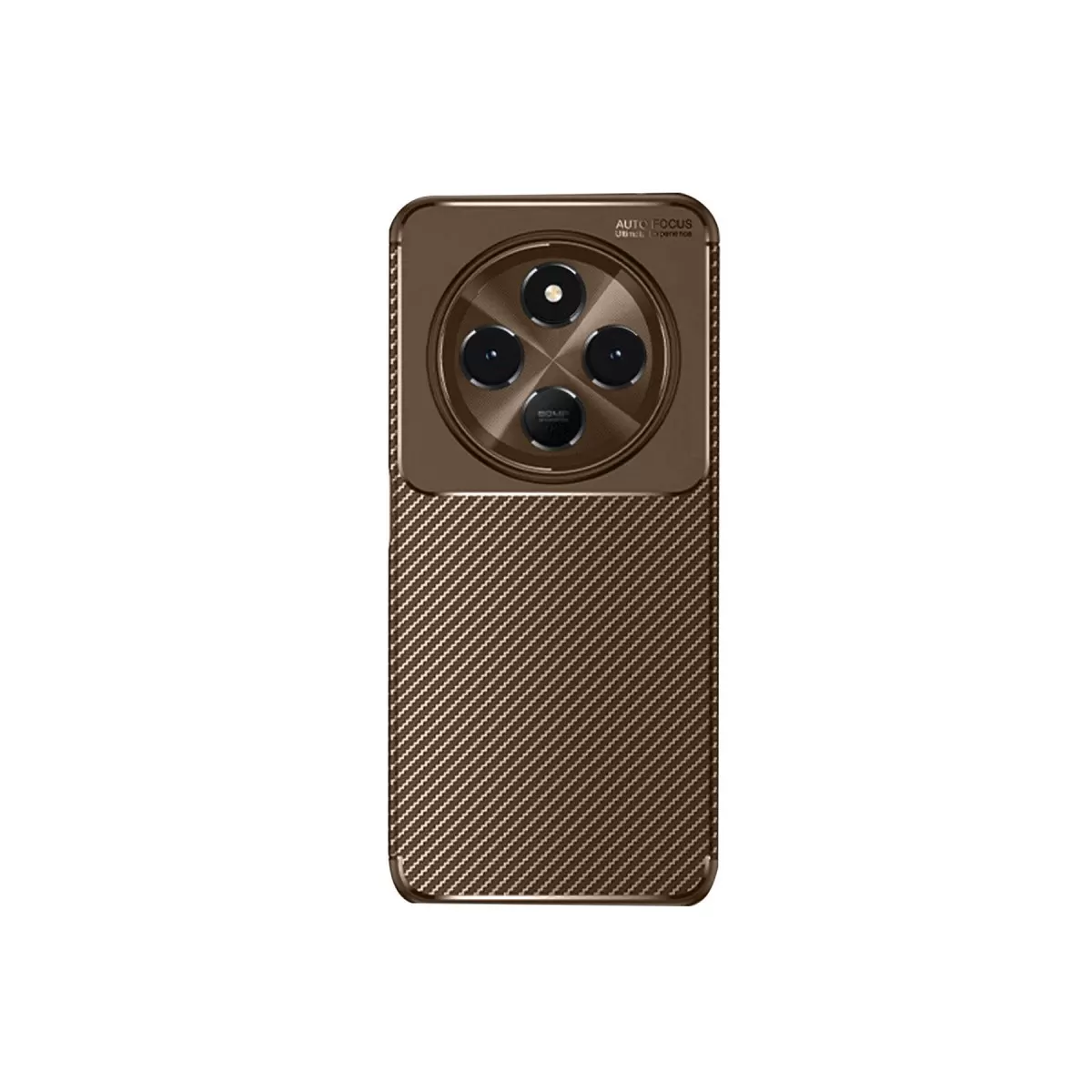 Newface Xiaomi Redmi 14C Kılıf Auto Focus Karbon Kapak - Kahverengi