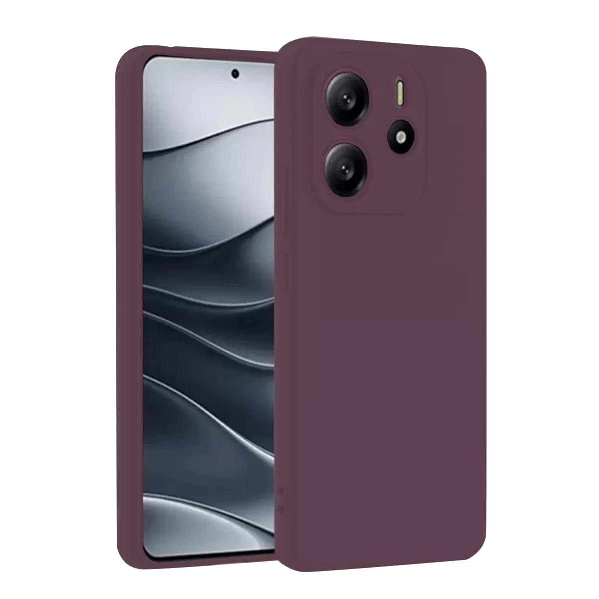Newface Xiaomi Redmi Note 14 4G Kılıf First Silikon - Mürdüm