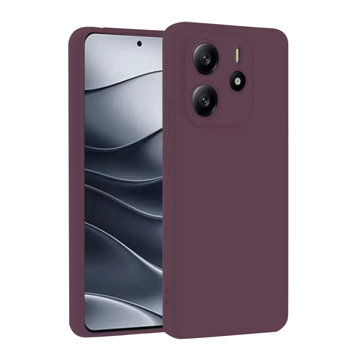 Newface Xiaomi Redmi Note 14 4G Kılıf First Silikon - Mürdüm