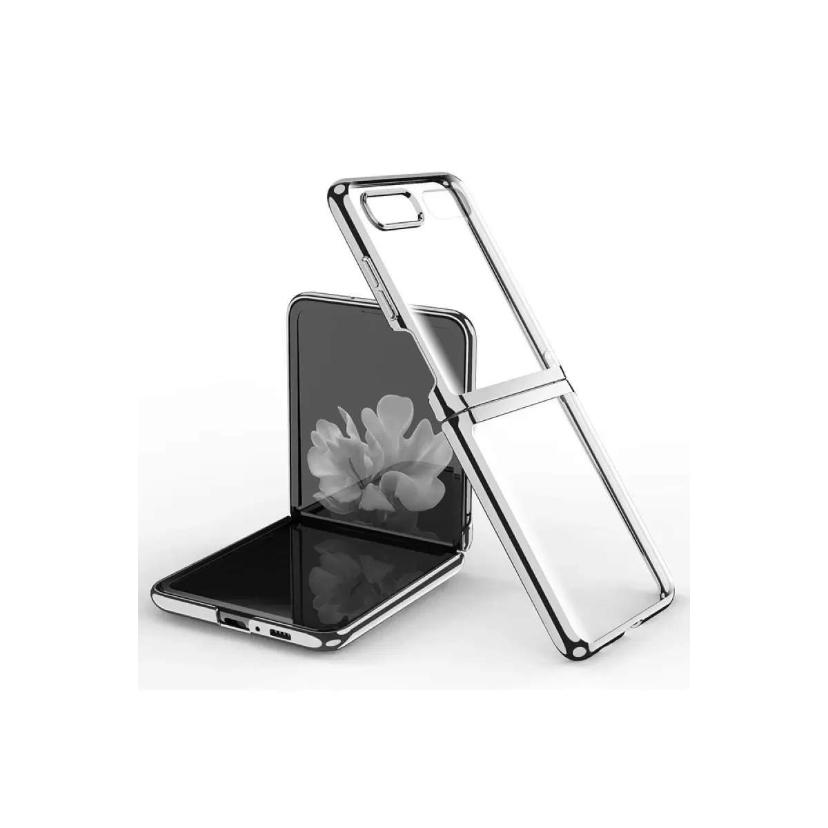 Newface Samsung Galaxy Z Flip 4 Kılıf Fold Element Kapak - Gümüş