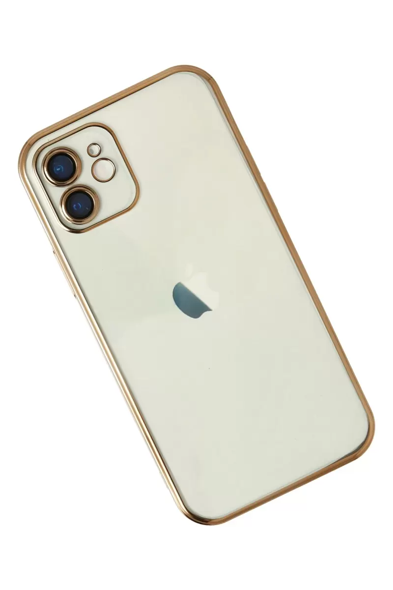 Newface Apple iPhone 12 Kılıf Razer Lensli Silikon - Gold