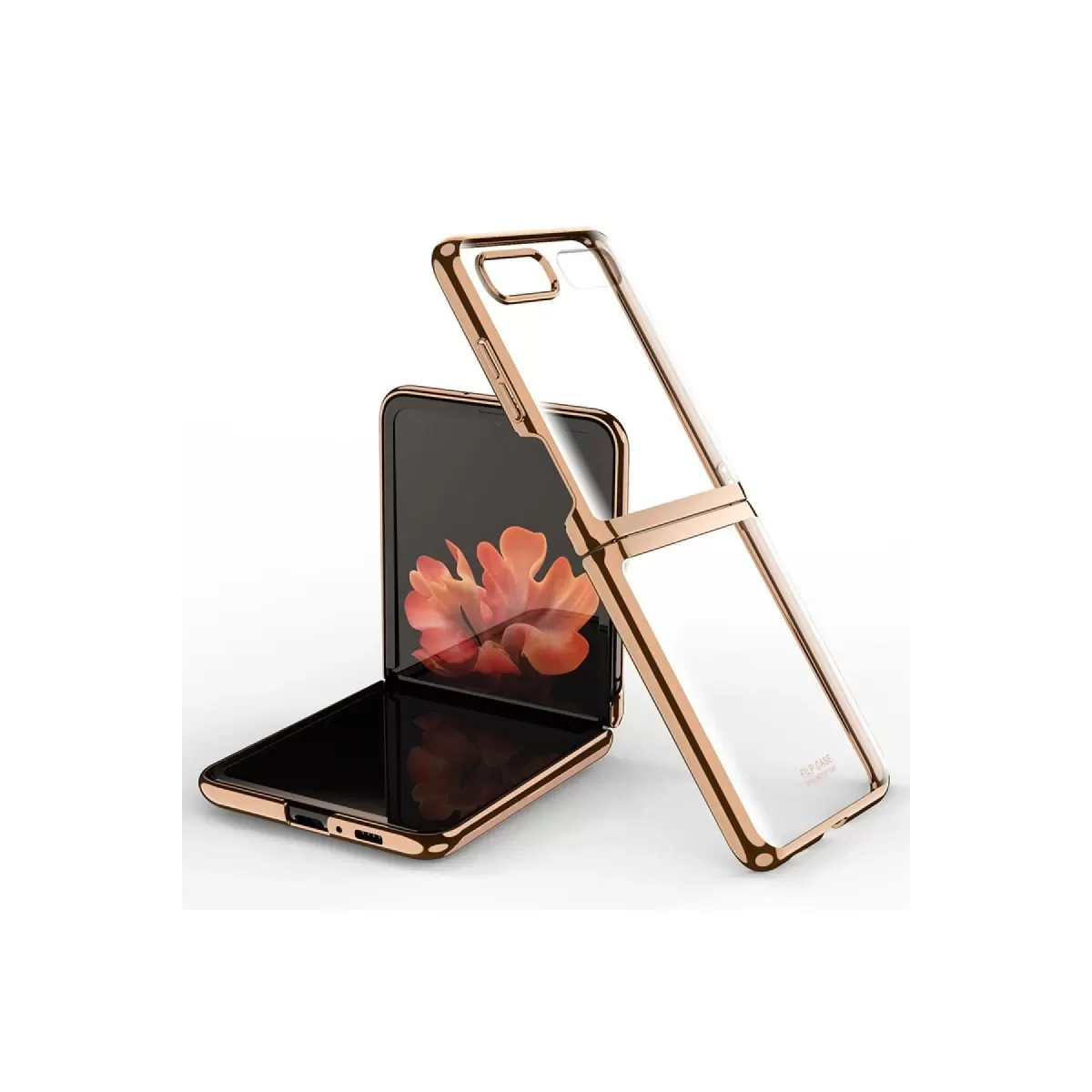 Newface Samsung Galaxy Z Flip 4 Kılıf Fold Element Kapak - Gold