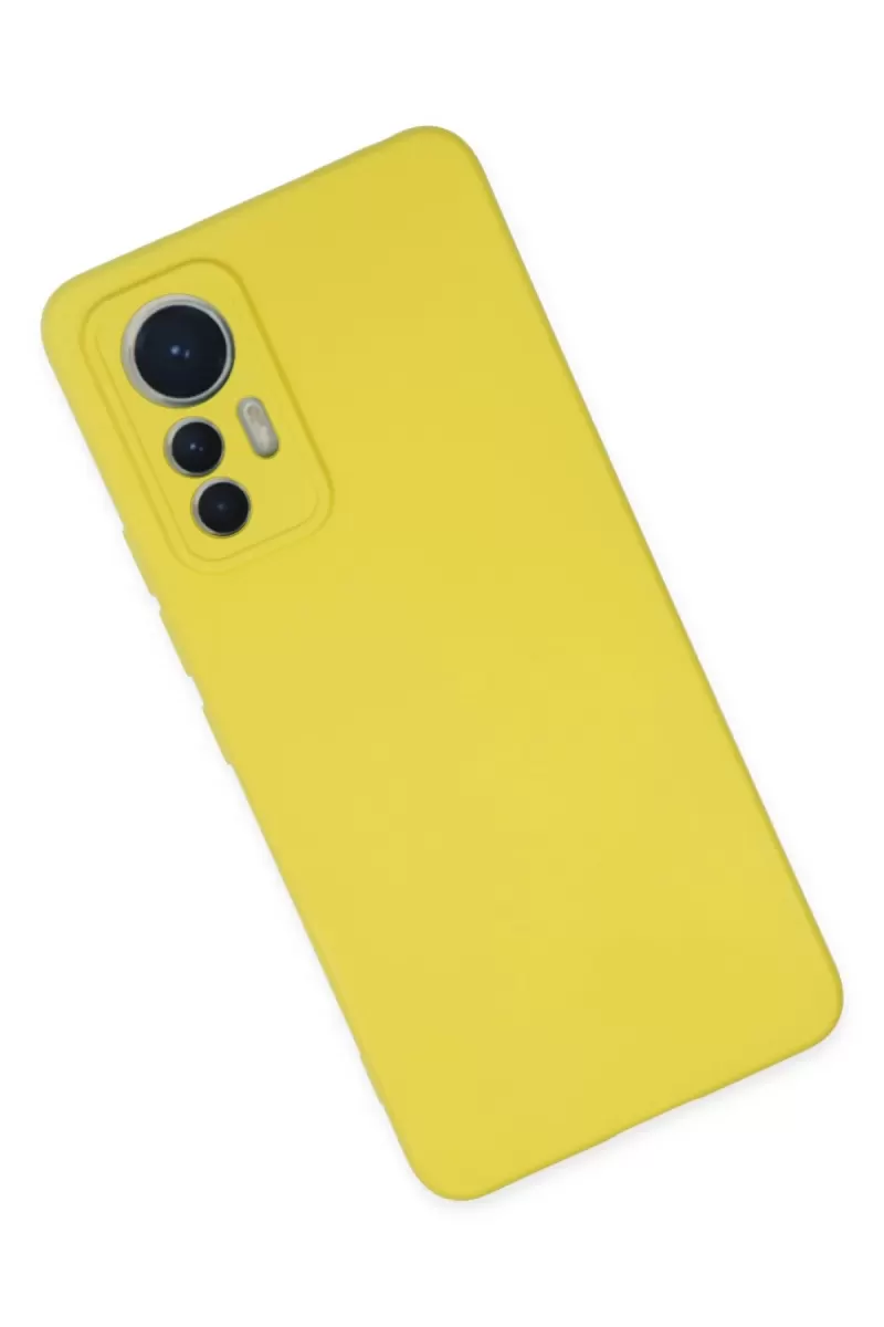 Newface Xiaomi Mi 12 Lite Kılıf Nano içi Kadife Silikon - Sarı