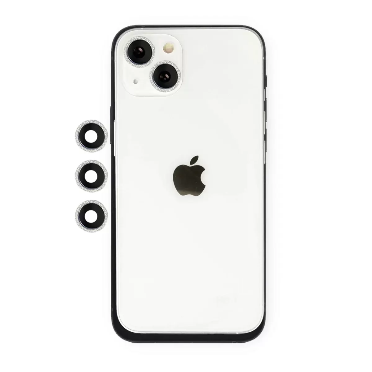 Newface Apple iPhone 14 Shine Kamera Lens - Gümüş