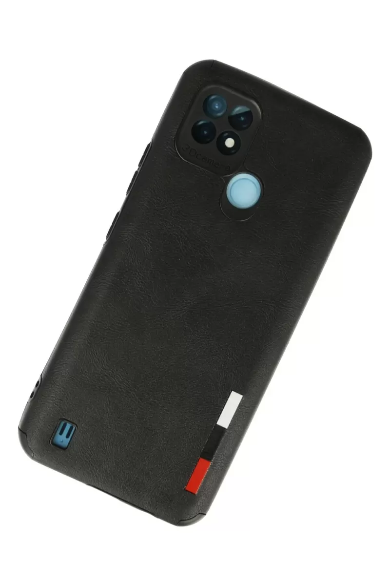 Newface Realme C21 Kılıf Loop Deri Silikon - Siyah