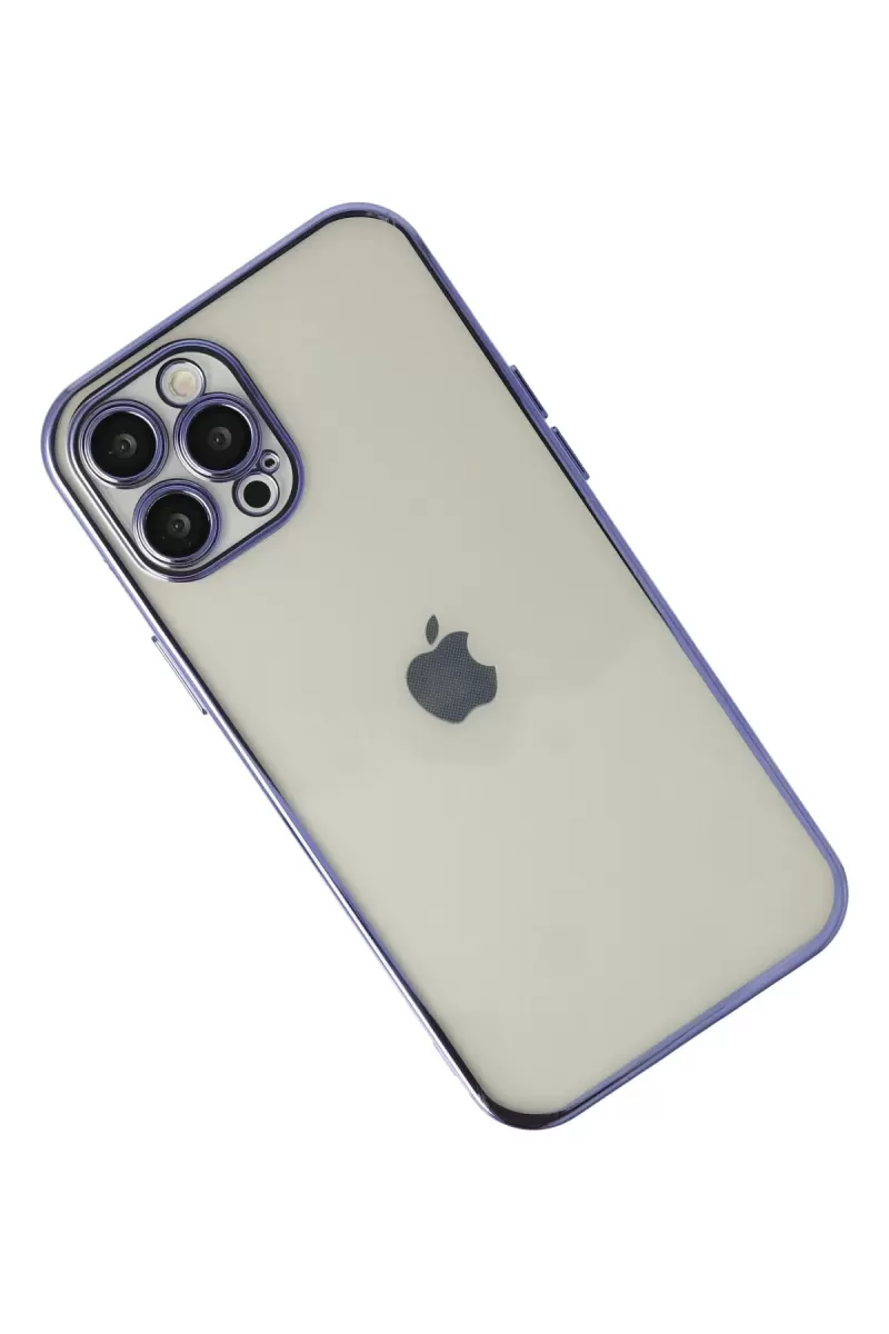 Newface Apple iPhone 12 Pro Kılıf Razer Lensli Silikon - Mor