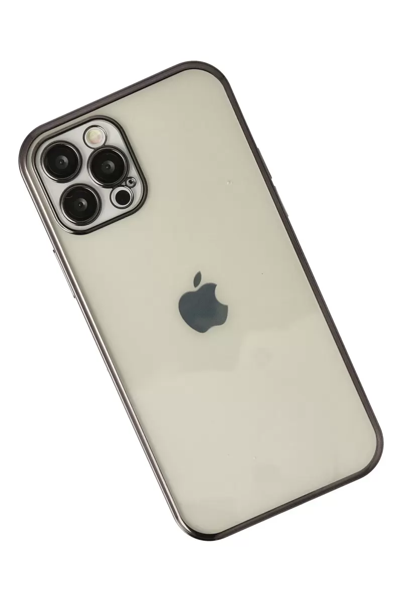 Newface Apple iPhone 12 Pro Max Kılıf Razer Lensli Silikon - Siyah