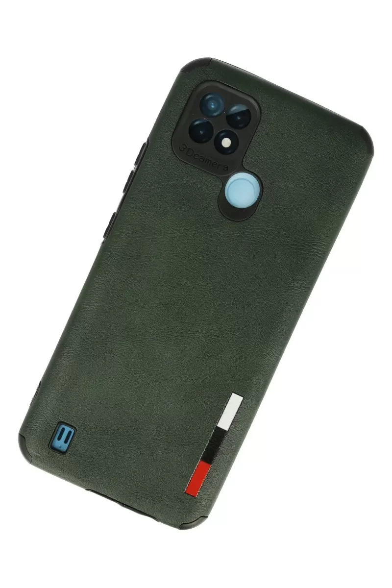 Newface Realme C21 Kılıf Loop Deri Silikon - Yeşil