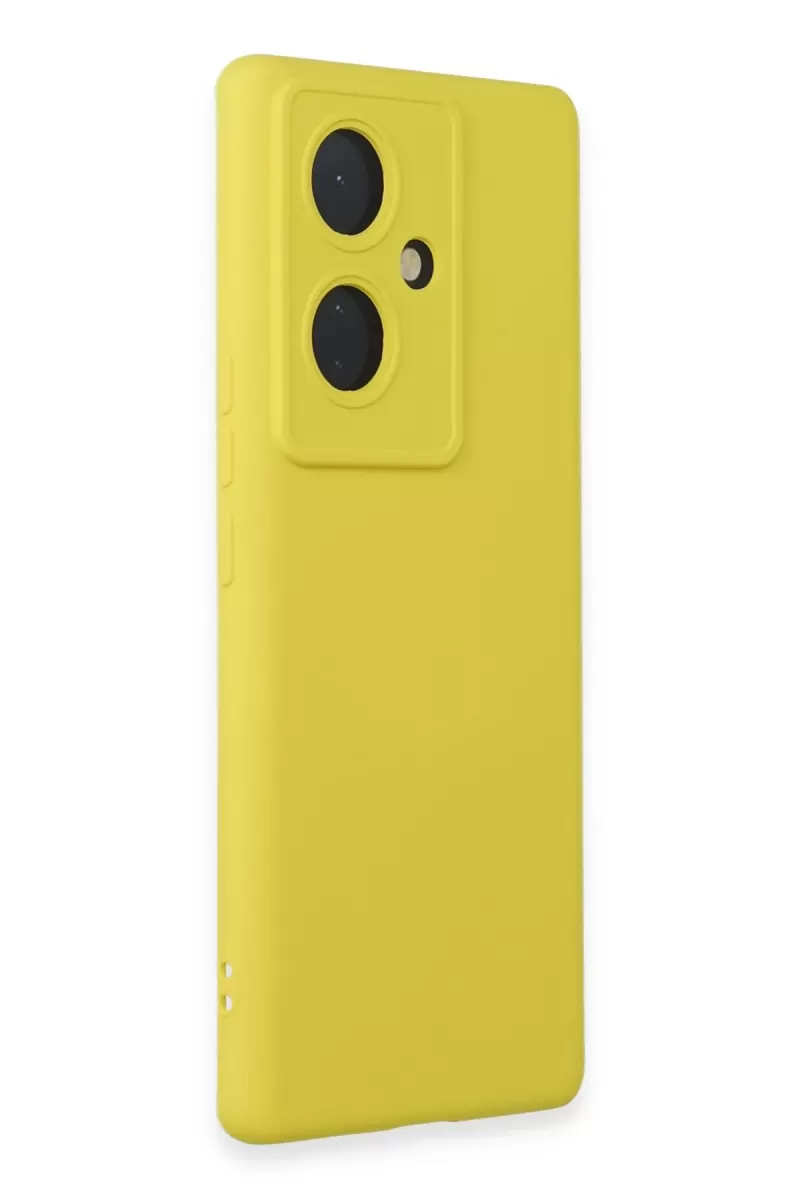Newface Vivo V29 Lite Kılıf Nano içi Kadife Silikon - Sarı