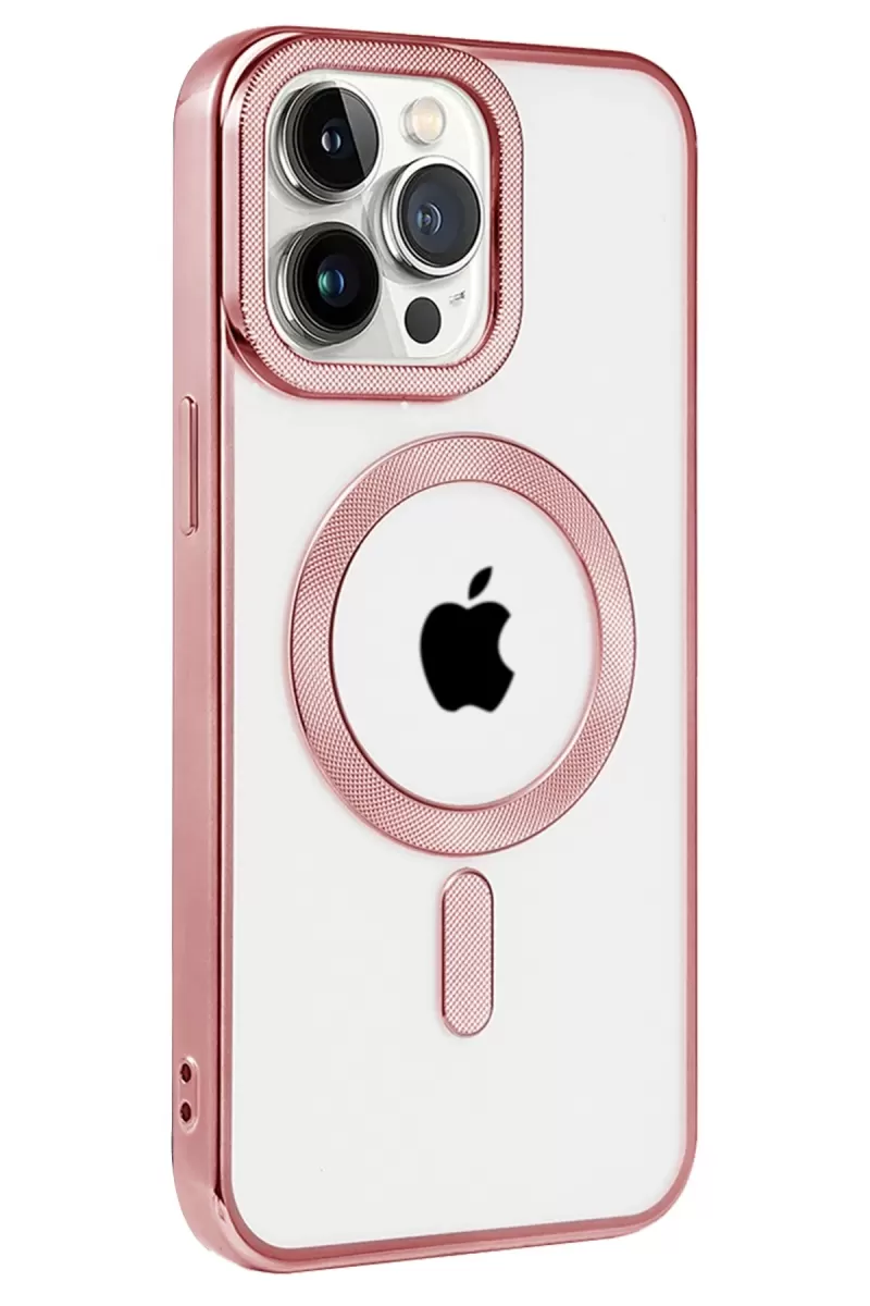 Newface Apple iPhone 14 Pro Max Kılıf Kronos Magsafe Kapak - Rose Gold