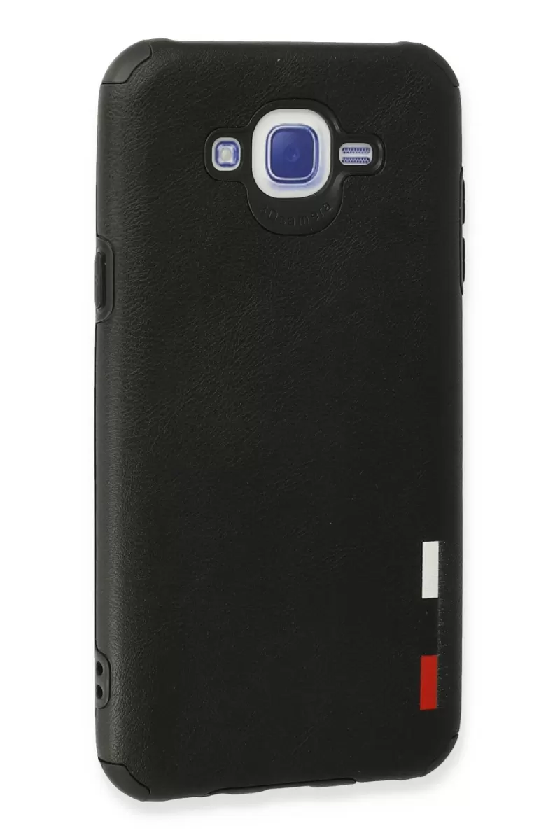 Newface Samsung Galaxy J7 Kılıf Loop Deri Silikon - Siyah
