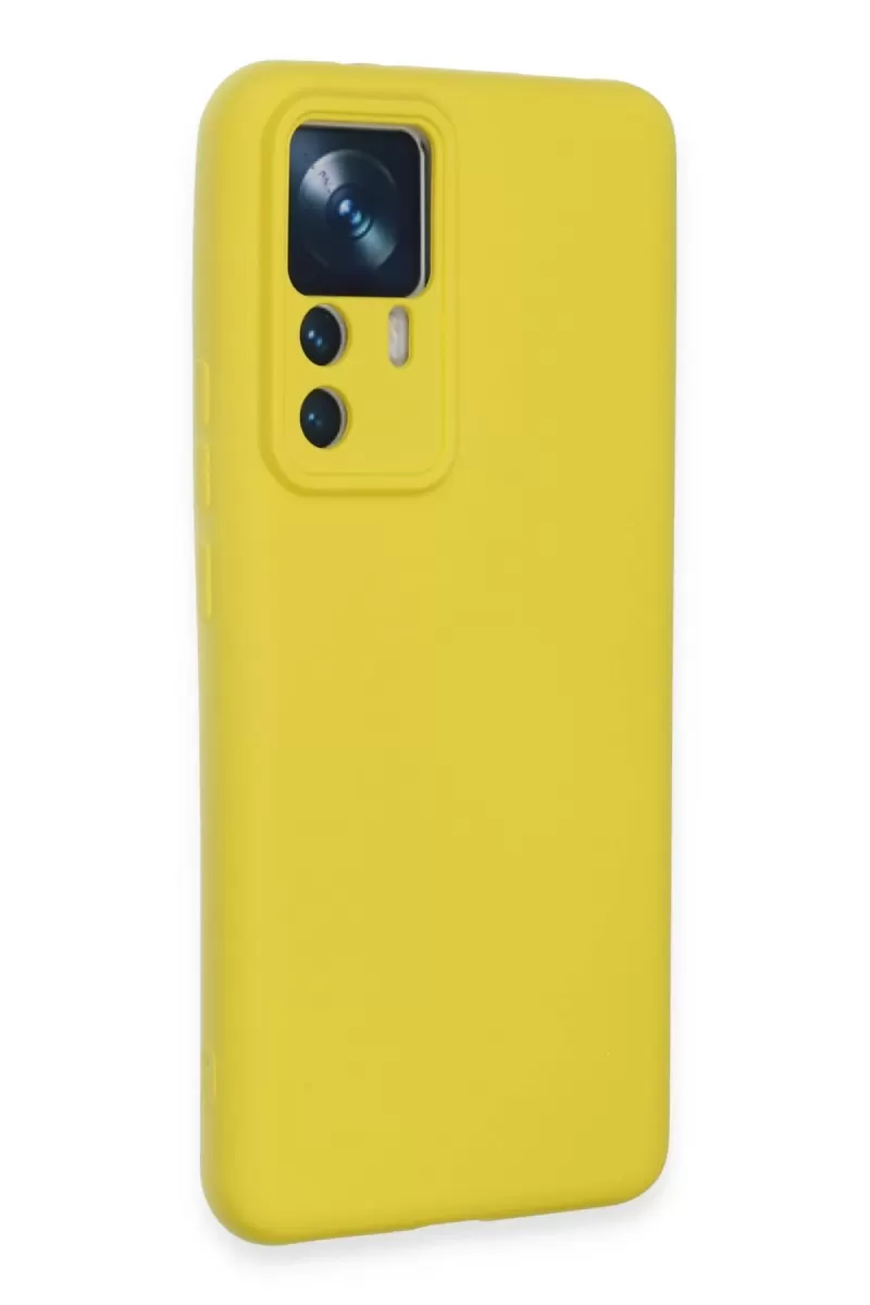 Newface Xiaomi Mi 12T Pro Kılıf Nano içi Kadife Silikon - Sarı