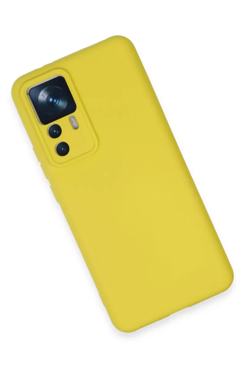 Newface Xiaomi Mi 12T Pro Kılıf Nano içi Kadife Silikon - Sarı