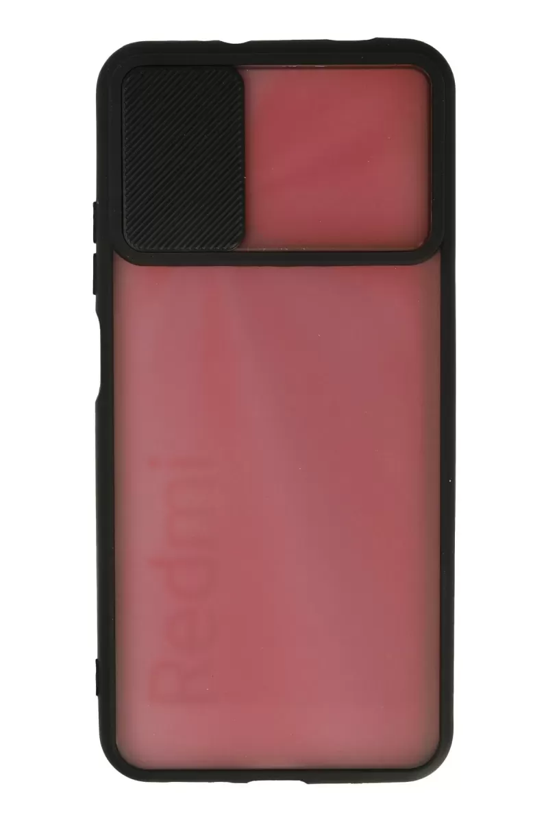Newface Xiaomi Redmi 9T Kılıf Palm Buzlu Kamera Sürgülü Silikon - Siyah
