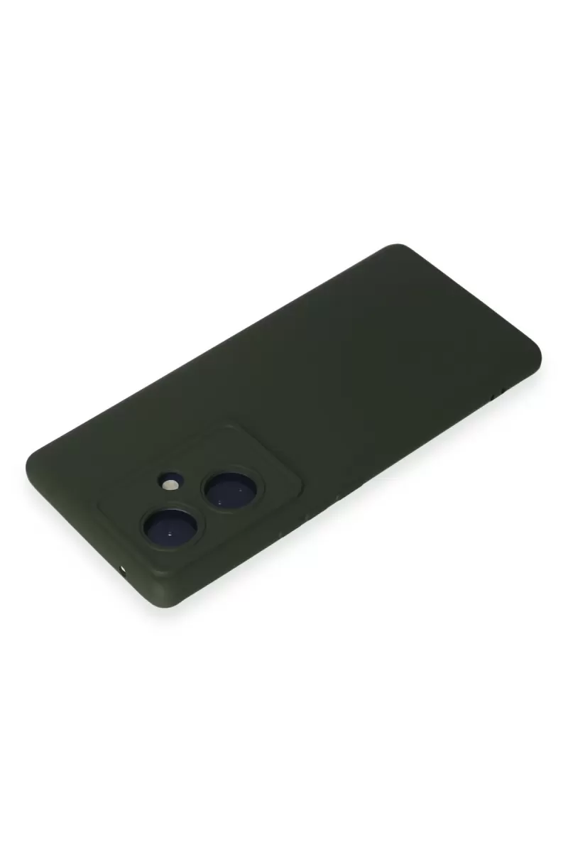 Newface Vivo V29 Lite Kılıf Nano içi Kadife Silikon - Koyu Yeşil