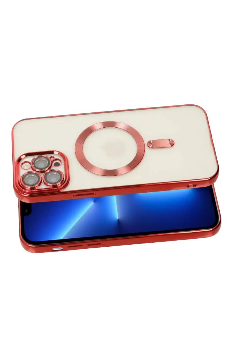 Newface Apple iPhone 13 Pro Kılıf Kross Magneticsafe Kapak - Kırmızı