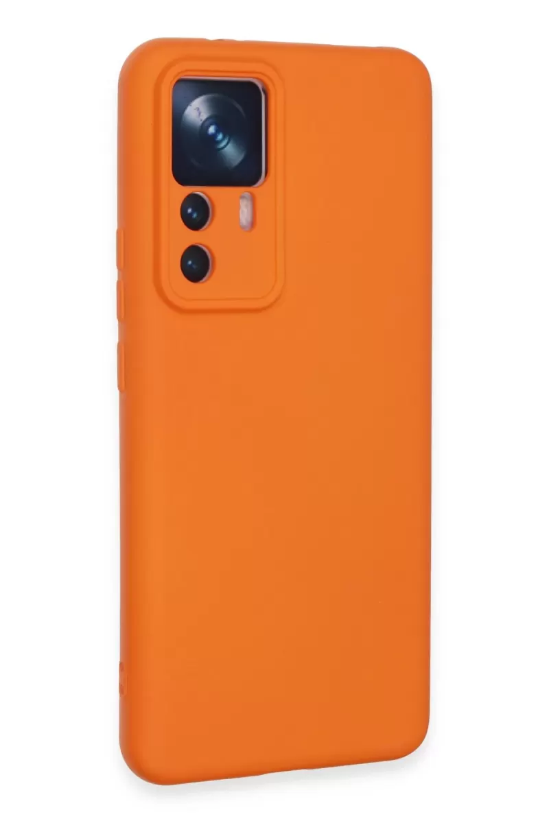 Newface Xiaomi Mi 12T Pro Kılıf Nano içi Kadife Silikon - Turuncu