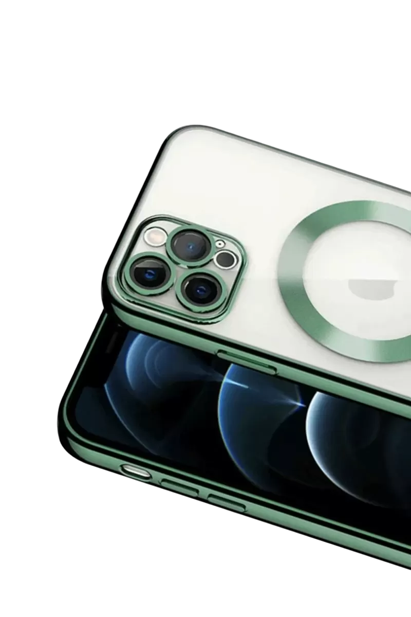 Newface Apple iPhone 13 Pro Kılıf Kross Magneticsafe Kapak - Koyu Yeşil
