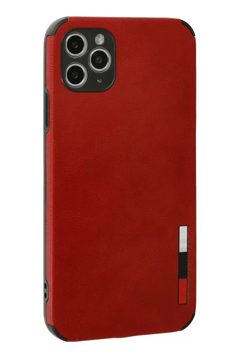 Newface Apple iPhone 11 Pro Kılıf Loop Deri Silikon - Kırmızı