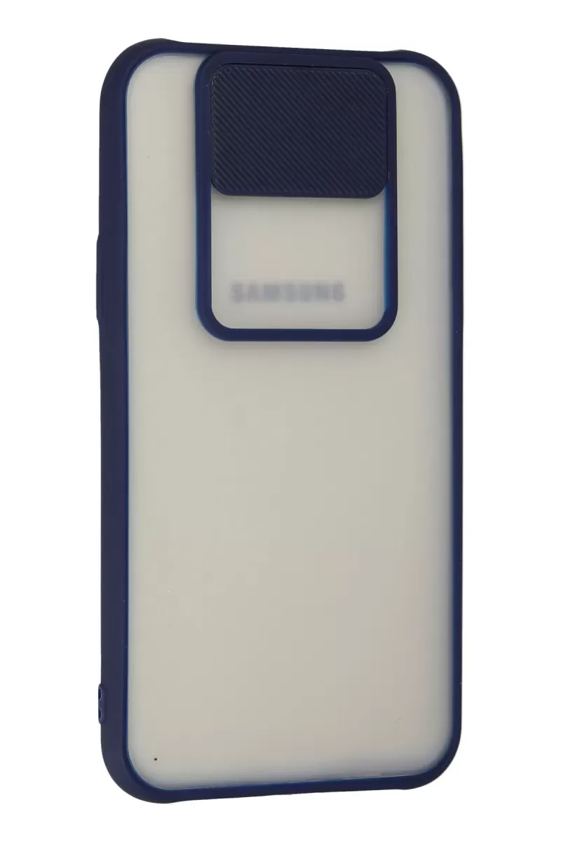 Newface Samsung Galaxy J7 Kılıf Palm Buzlu Kamera Sürgülü Silikon - Lacivert