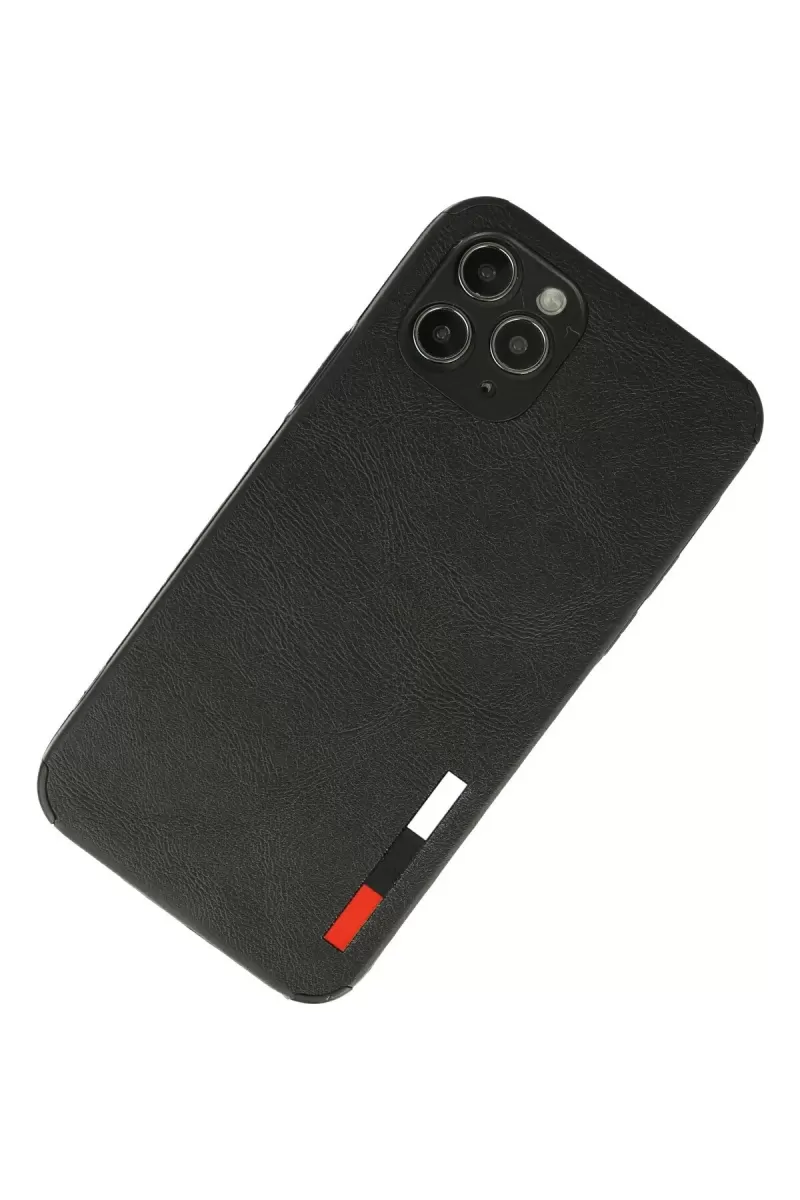 Newface Apple iPhone 11 Pro Max Kılıf Loop Deri Silikon - Siyah