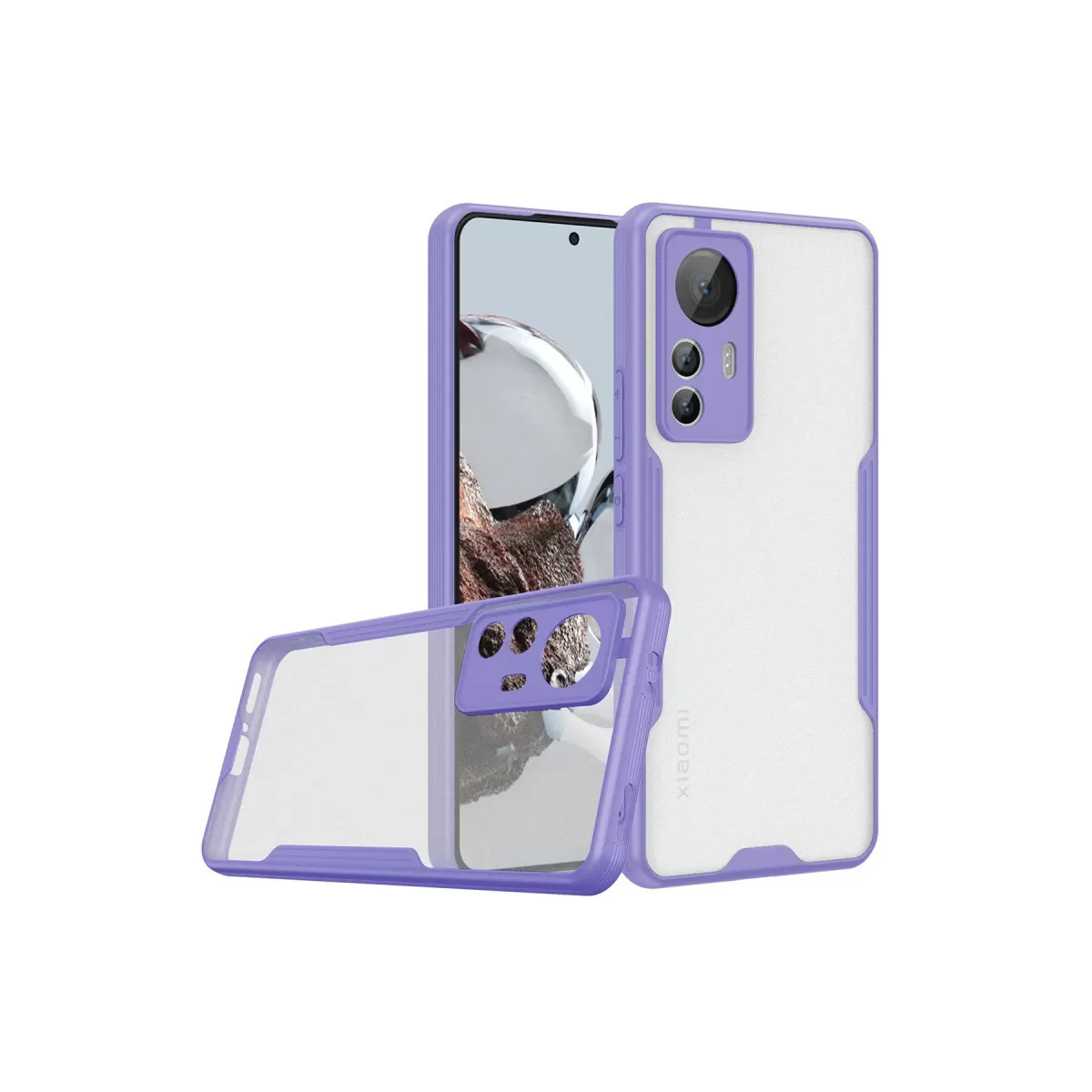 Newface Xiaomi Mi 12T Kılıf Platin Silikon - Lila