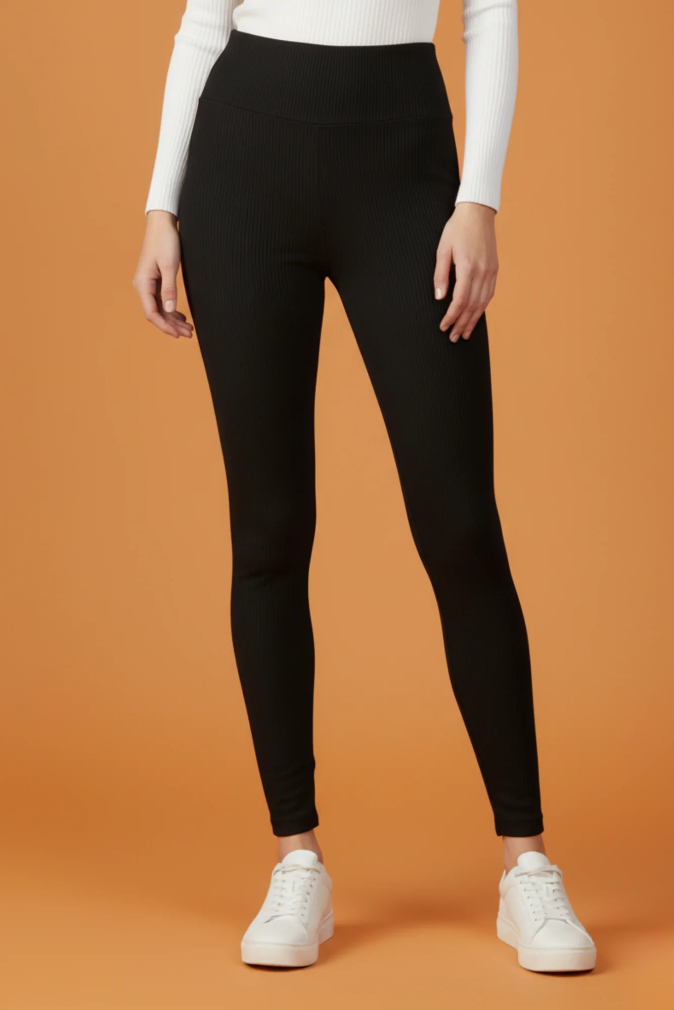 Kadın Fitilli Siyah Tayt