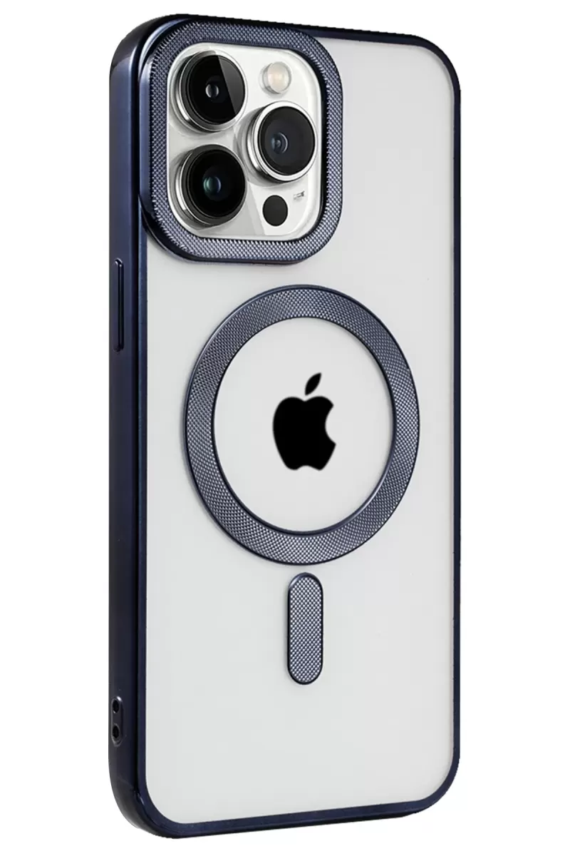 Newface Apple iPhone 15 Pro Kılıf Kronos Magsafe Kapak - Lacivert