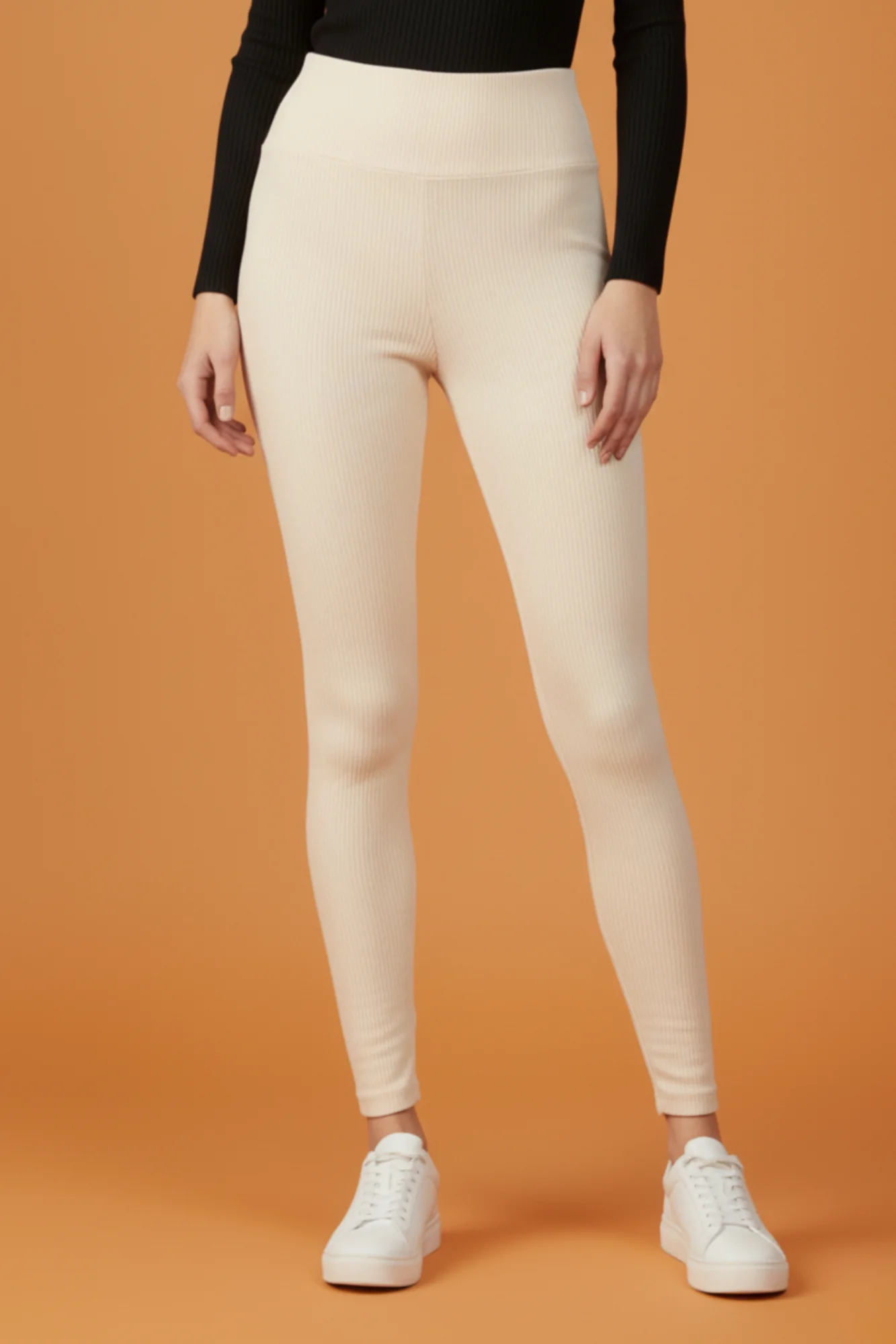 Kadın Fitilli Krem Rengi Tayt