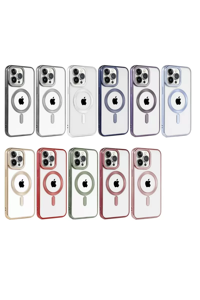 Newface Apple iPhone 15 Pro Max Kılıf Kronos Magsafe Kapak - Siyah