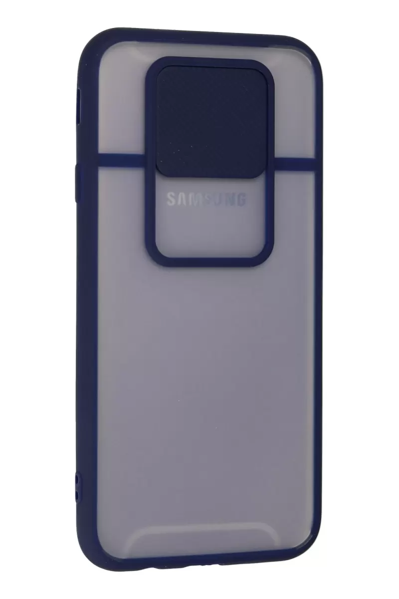 Newface Samsung Galaxy J7 Pro / J730 Kılıf Palm Buzlu Kamera Sürgülü Silikon - Lacivert