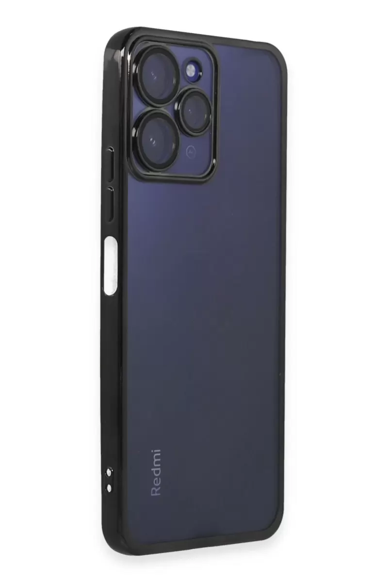 Newface Xiaomi Redmi 12 Kılıf Razer Lensli Silikon - Siyah