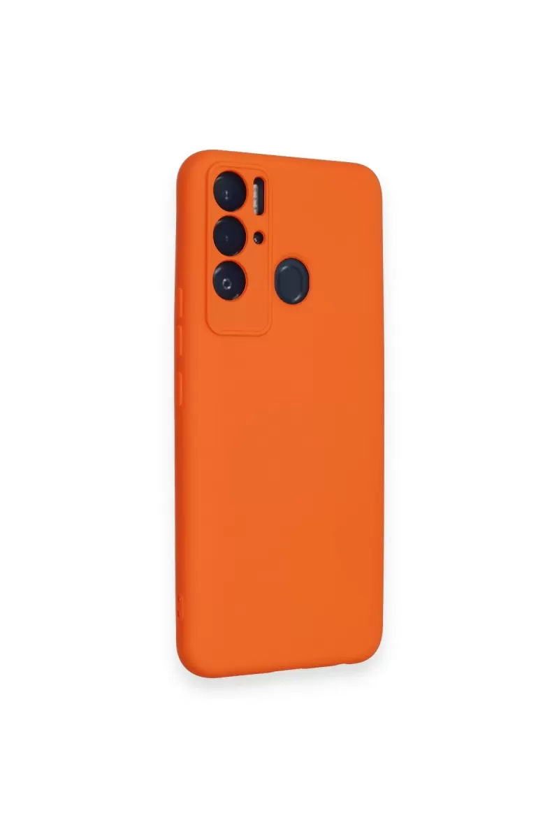 Newface Tecno Pova Neo Kılıf Nano içi Kadife Silikon - Turuncu