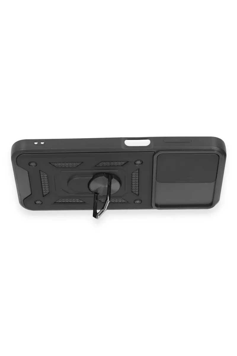 Newface Samsung Galaxy M14 5G Kılıf Pars Lens Yüzüklü Silikon - Siyah