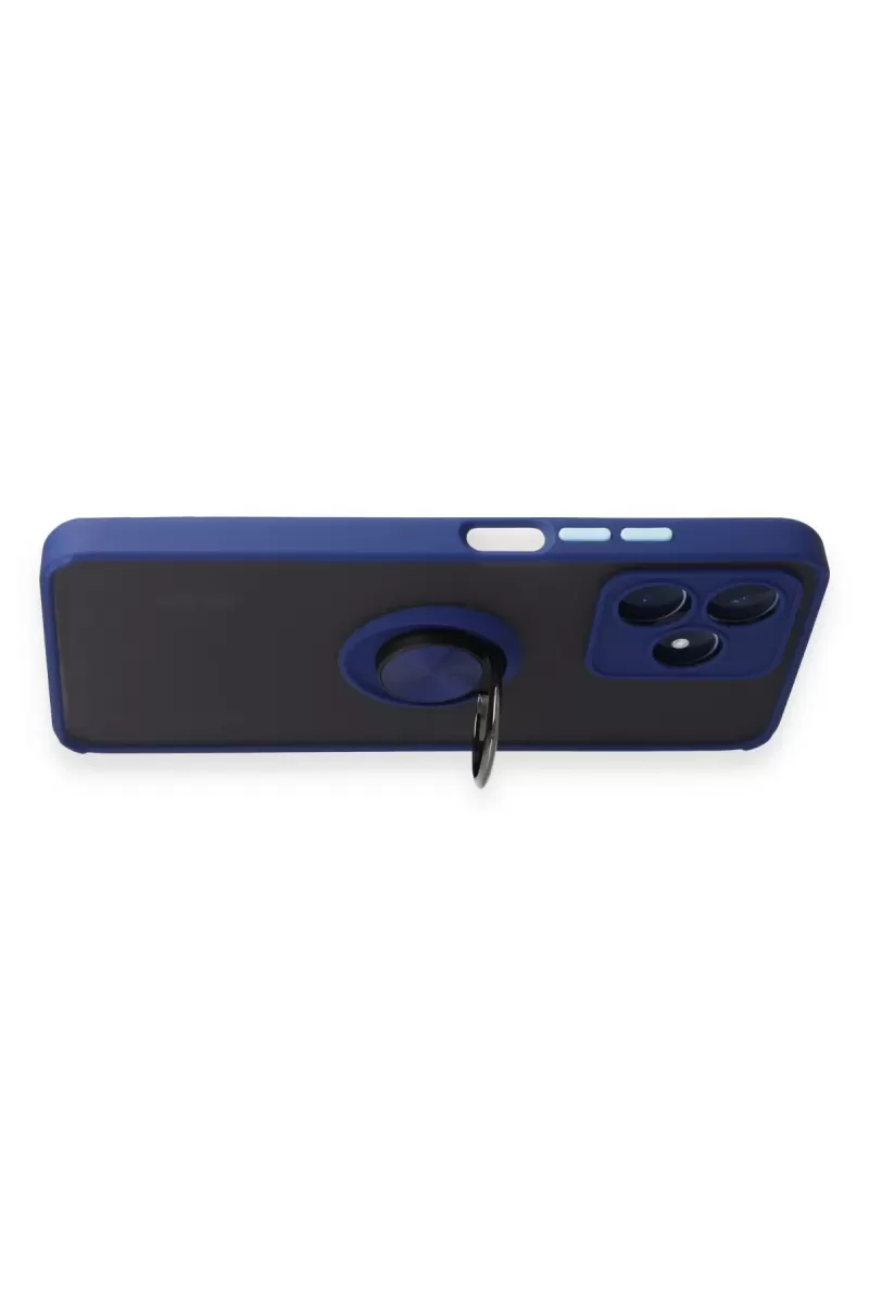 Newface Realme C53 Kılıf Montreal Yüzüklü Silikon Kapak - Lacivert