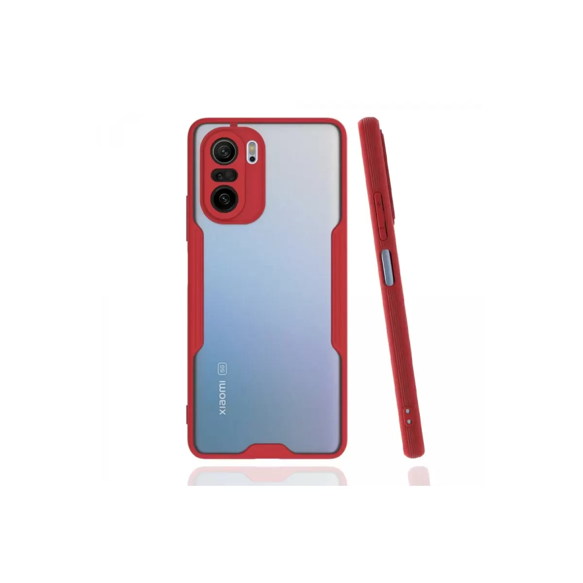 Newface Xiaomi Poco F3 Kılıf Platin Silikon - Kırmızı