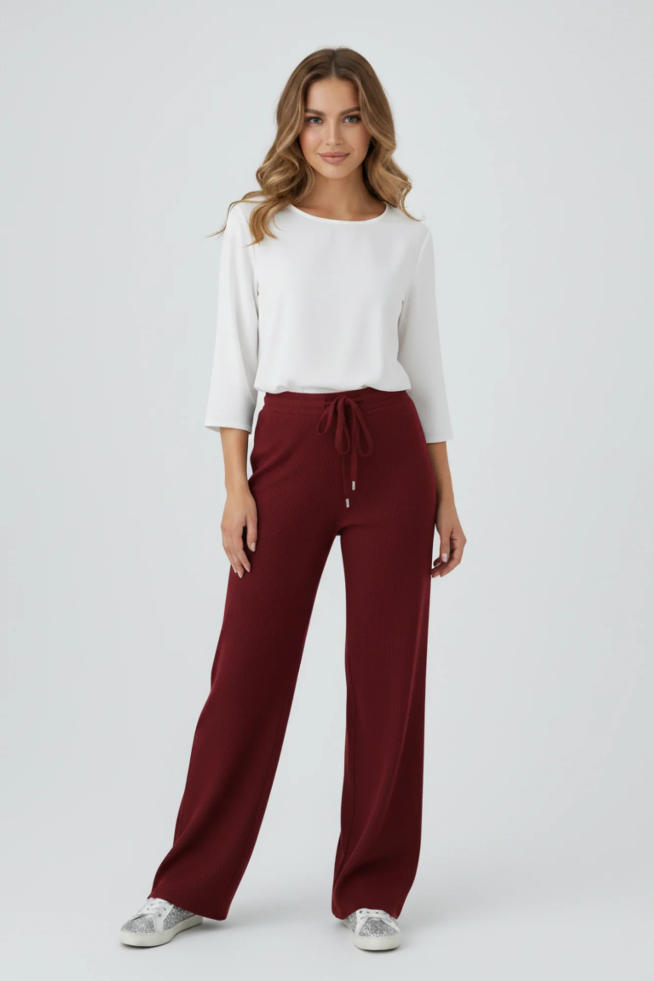 Kadın Modern Bordo Pantolon