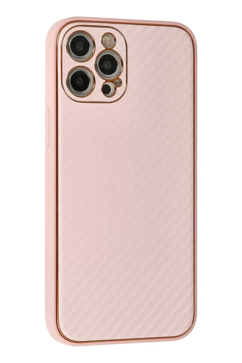 Newface Apple iPhone 12 Pro Kılıf Coco Karbon Silikon - Pembe