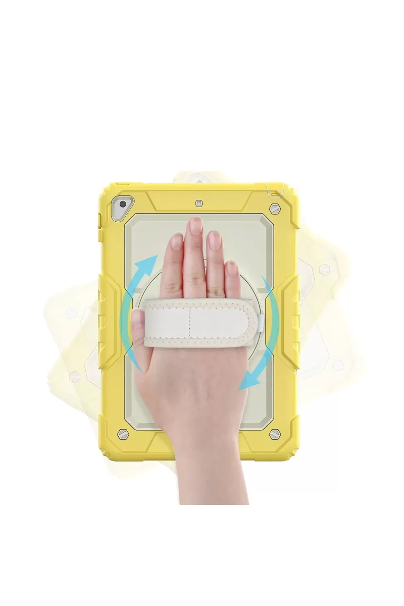 Newface Apple iPad 5 Air 9.7 Kılıf Strap New Tablet Kapak - Sarı