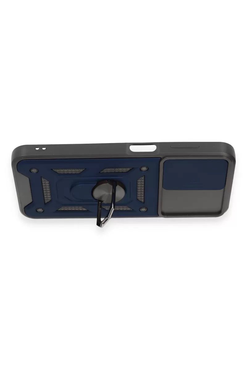 Newface Samsung Galaxy M14 5G Kılıf Pars Lens Yüzüklü Silikon - Lacivert