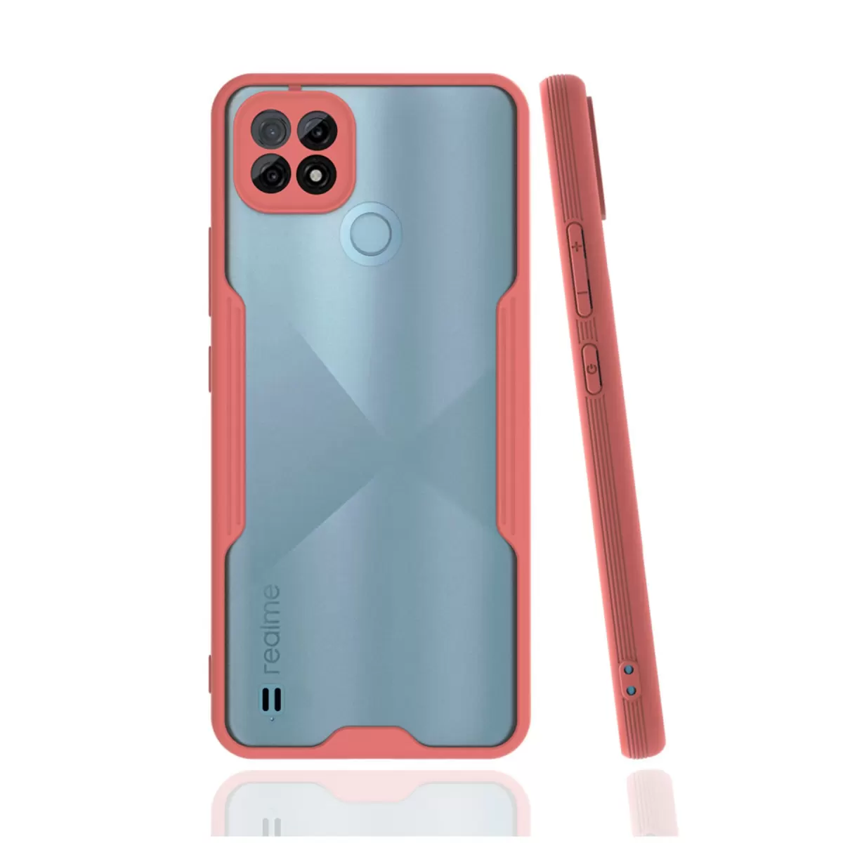 Newface Realme C21 Kılıf Platin Silikon - Pembe