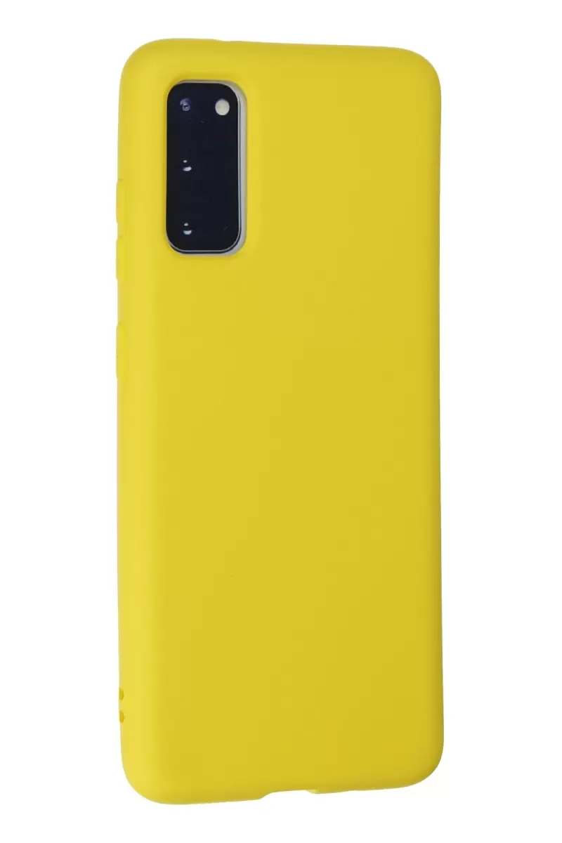 Newface Samsung Galaxy S20 Kılıf Nano içi Kadife Silikon - Sarı