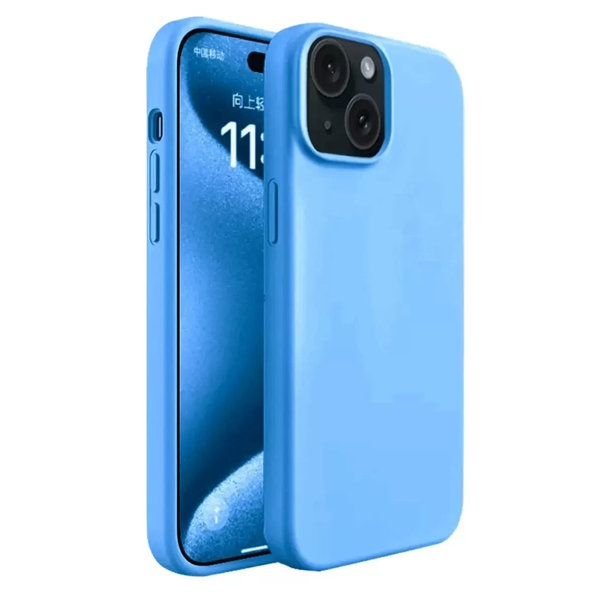 Newface Apple iPhone 15 Kılıf First Silikon - Mavi