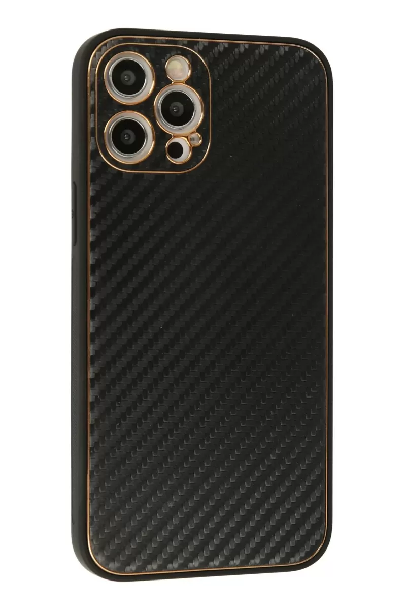 Newface Apple iPhone 12 Pro Kılıf Coco Karbon Silikon - Siyah