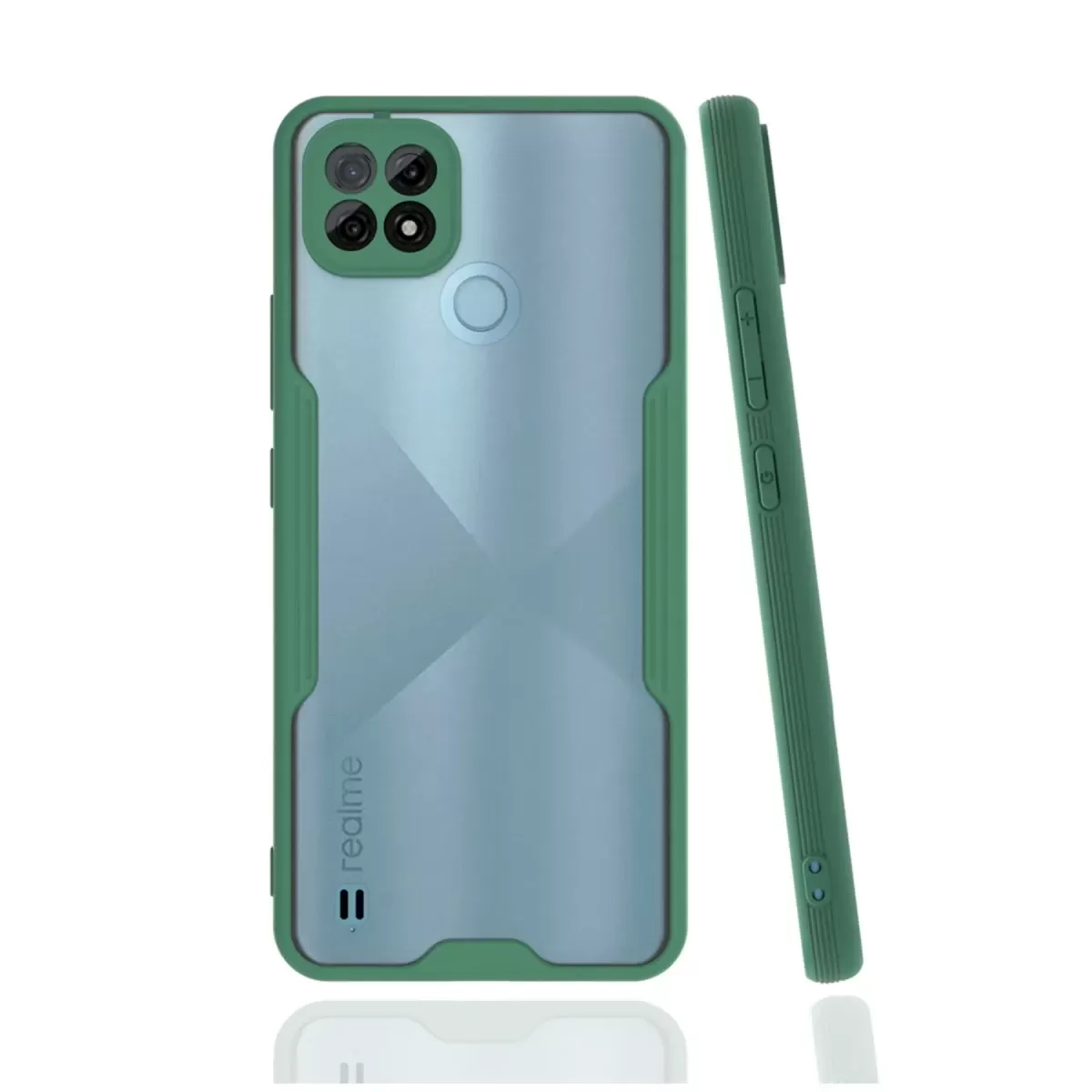 Newface Realme C21 Kılıf Platin Silikon - Yeşil