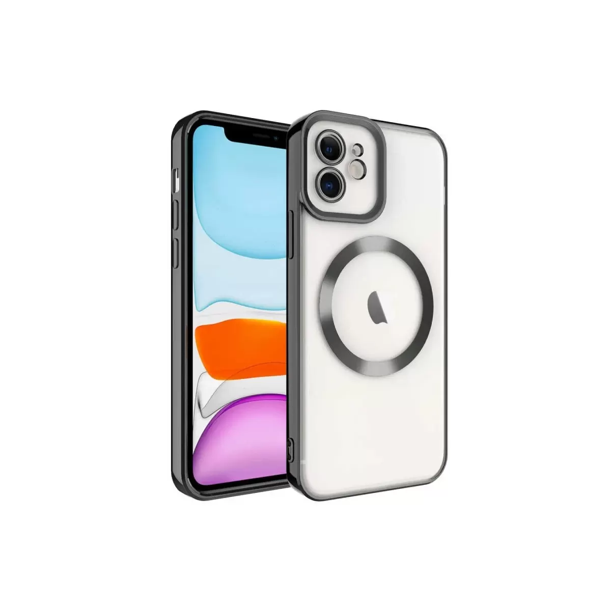 Newface Apple iPhone 12 Kılıf Kross Magneticsafe Kapak - Siyah