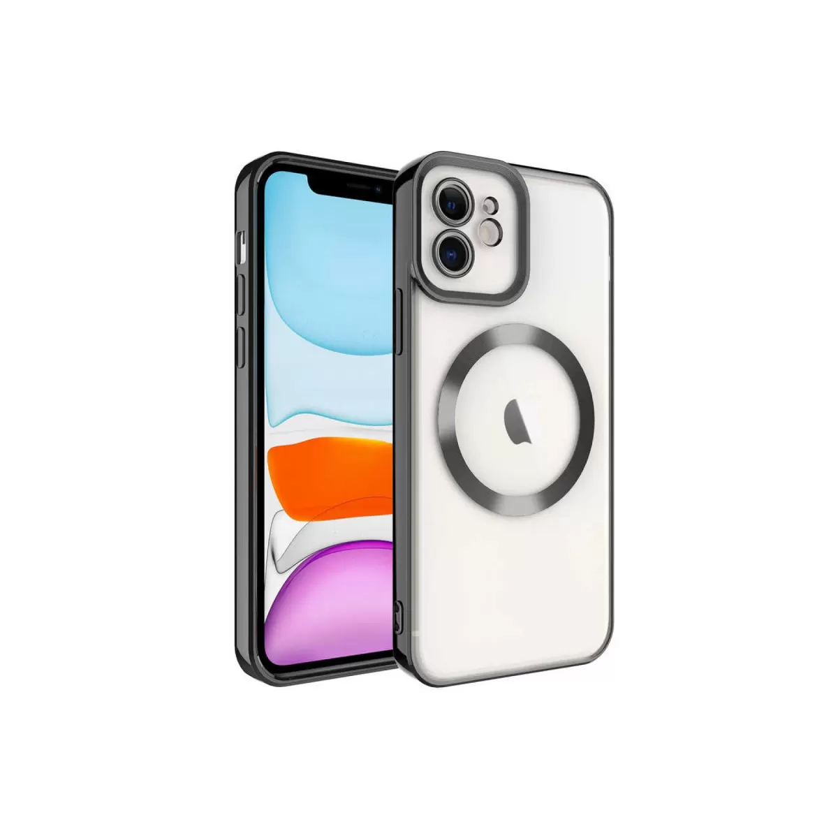 Newface Apple iPhone 12 Kılıf Kross Magneticsafe Kapak - Siyah